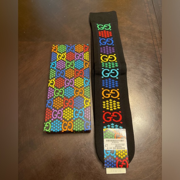 Gucci Other - New Authentic Gucci GG Psychedelic Multicolor Logo Socks Size S